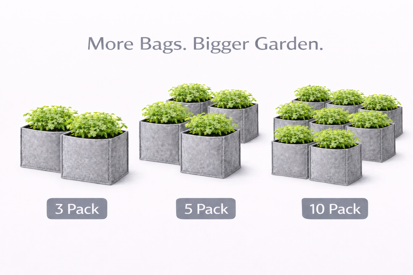 Indigrow Hortitech 12x12 Inch Square Non-Woven Geo Fabric Grow Bag | 400SM Heavy Duty | UV Stabilised | Air Pruning Breathable Fabric Pot