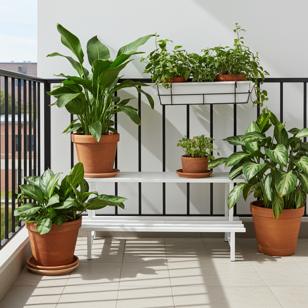 Indigrow Heavy Duty  2-Tier Square Tube Plant Stand  | Heavy Duty Iron Pot Stand for Balcony, Home Decor, Indoor and Outdoor Use