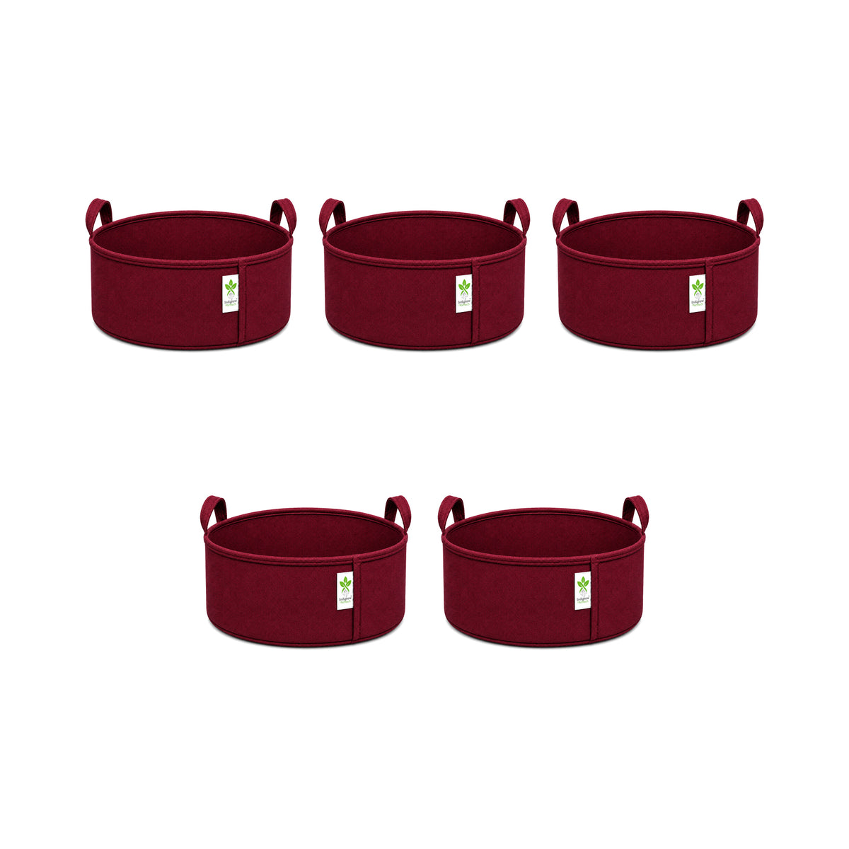 Maroon low-profile grow bag 12x6 pack of 5 v2