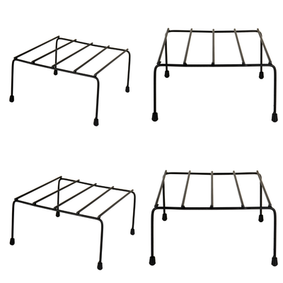 Indigrow Hortitech Slim Plant Stand (Black, Set of 4) – Decorative Metal Pot Holder for Indoor & Outdoor Use | Balcony, Garden, Terrace, Living Room & Home Decor