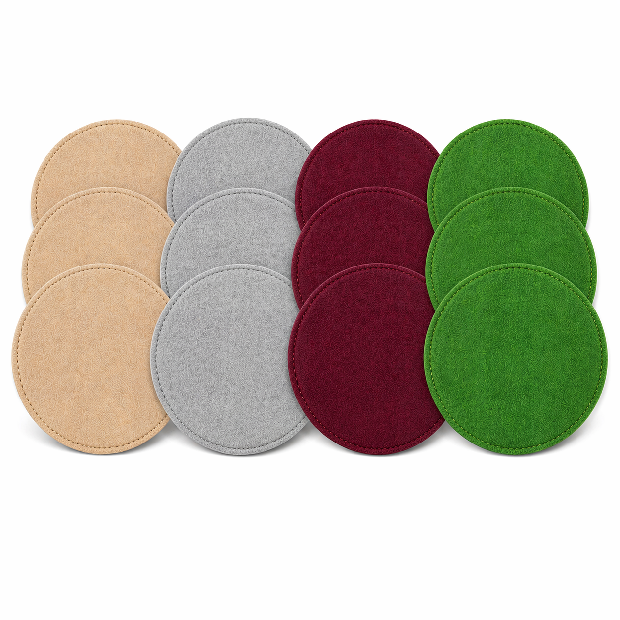 Indigrow Plant Coasters for Pots | Absorbent Fabric Mats with Waterproof Backing | Fast Drying | Protects Floors & Surfaces | Indoor & Outdoor Use | 4 Inches | Pack of 12