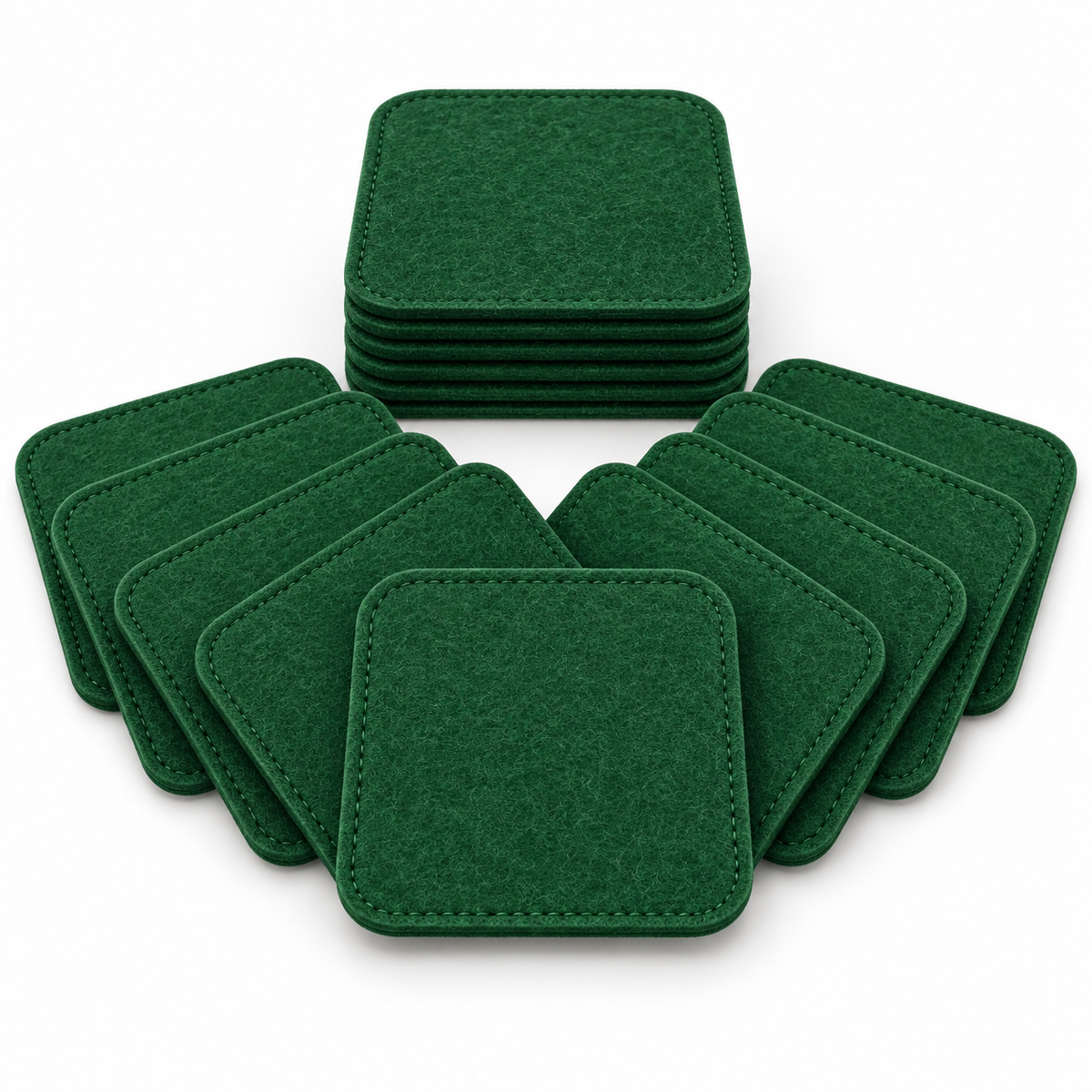 Indigrow Green square plant coaster 4 inch pack of 12 - main