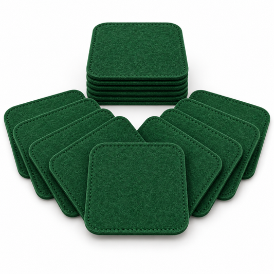 Indigrow Green square plant coaster 4 inch pack of 12 - main