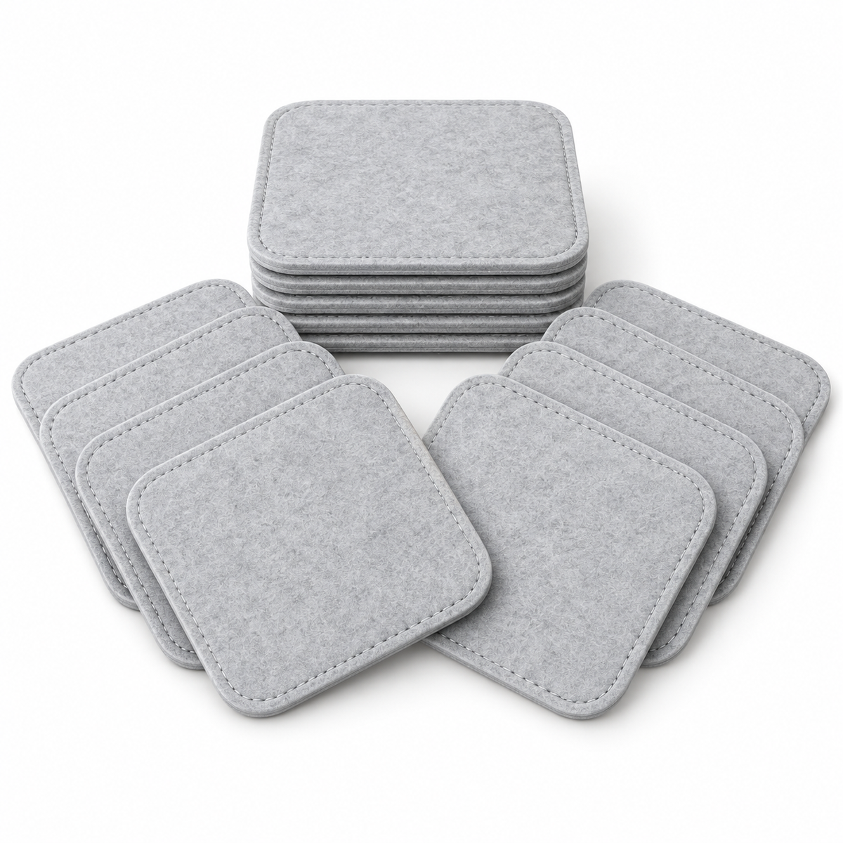 Indigrow Light Grey square plant coaster 4 inch pack of 12 - main