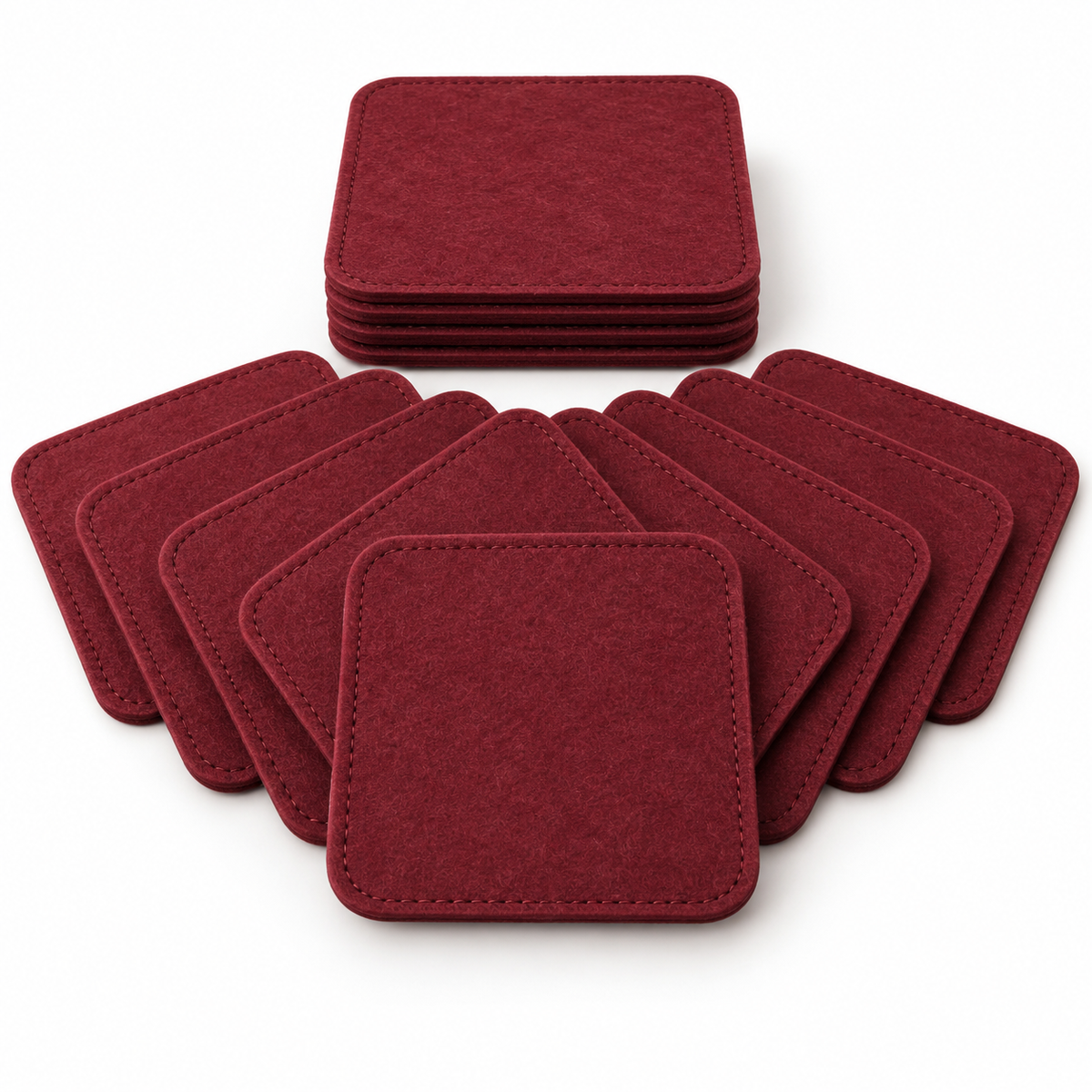 Indigrow Maroon square plant coaster 4 inch pack of 12 - main